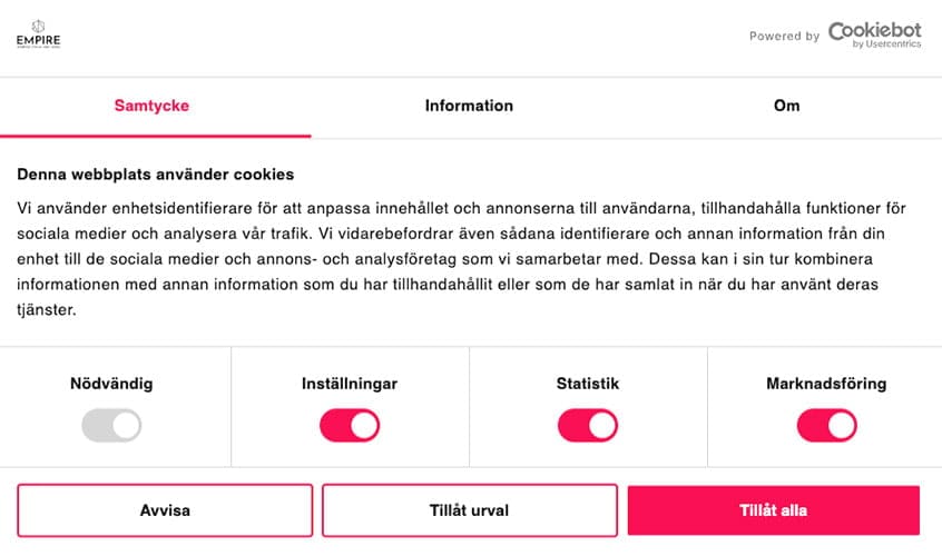 Google certifierad Consent Management Platform - Cookiebot